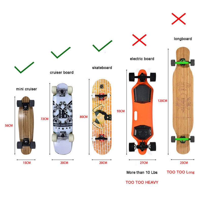 YYST Desk Store Clamp-On Skateboard Holder/Skateboard Hook/Mini Cruiser Hanger | Provides a Convenient Place to Hang Skateboard or Longboard to Reduce Clutter (20 lb. Capacity)- No Board (1) - Image 5
